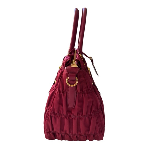 Prada Women's Authentic Tessuto Gaufre Tote Bag Ibisco Pink - Picture 6 of 15